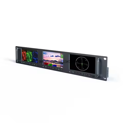 Full hd 2RU 5 Inch Rack Mount Triple surveillance with SDI HDMI LAN Remote Control for Broadcast