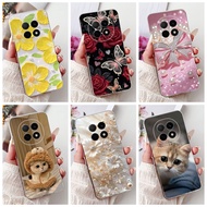 For OPPO F29 Pro New Elegant Floral Cat Painting Casing Oppo F29Pro CPH2705 Soft Silicone TPU Phone 