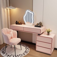 【SG Sellers】Bedroom Make-up with Lights Multi-functional Dresser Vanity Table with Dressing Mirror &amp; Chair Modern Home Bedroom Makeup Table