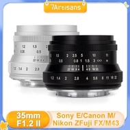 【In stock】7artisans 35mm f1.2 II Mark II APS-C Larger Aperture Prime Lens for Sony E-mount Fuji XF Nikon Z M4/3 Canon M mount HGQB