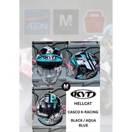 YWHL0028 KYT HELMET CASCO K-RACING BK/AQUA BLUE HELLCAT KYT MOTORCYCLE HELMET OPEN FACE HELMET KYT ORIGINAL