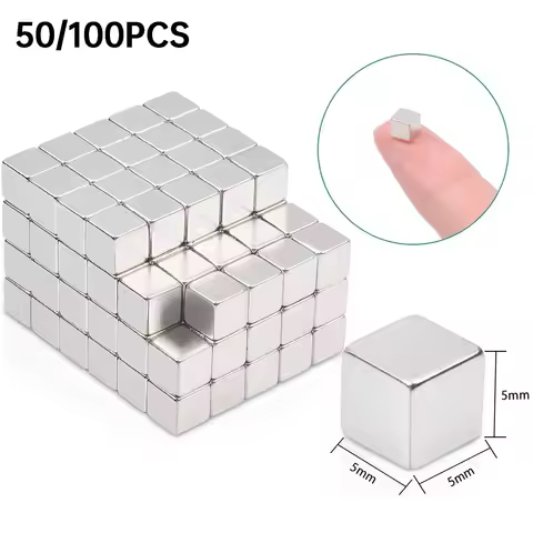 50/100 Pcs Small Square Magnetic Cubes, Strong Mini Magnets for Fridge, Whiteboard & Craft Projects 