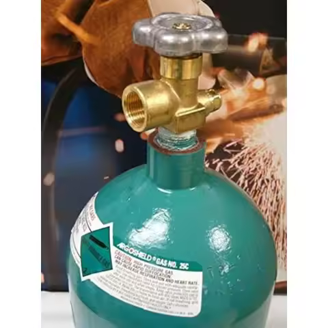 Full 40 Cubic Feet 75 Argon 25 CO2 Welding Gas Mixture Cylinder Tank CGA 580 Valve