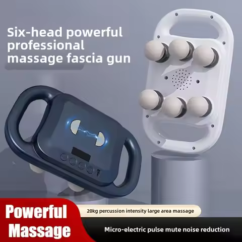 Pro 6-Head Massage Gun, Upgraded Six-Rod Tech, 9 Modes & Speeds, Deep Tissue Relief, USB Recharge, L