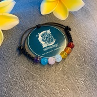 HITAM Cakradayu Chakra Energy Bracelet 7 Natural Stones with Black Rope