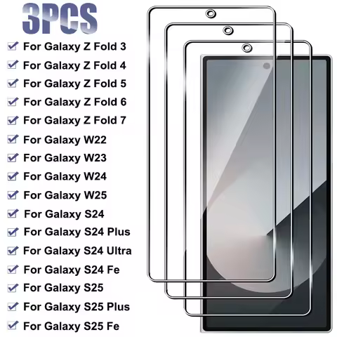 3PCS Tempered Glass For Samsung Galaxy Z Fold 7 6 5 4 3 W25 W24 W23 W22 Screen Protector For Samsung