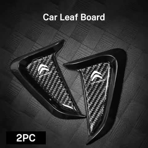 2Pcs Carbon fiber Car Side Leafboard Stickers Flank Fender Modified Car Side Wing Leaf For Citroen C