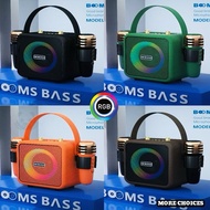 BOOM BASS M4101+ PORTABLE BLUETOOTH WIRELESS SPEAKER RECHARGERABLE LED LIGHT WITH 2 WIRELESS MICROPH