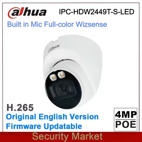Original Dahua IPC-HDW2449T-S-LED replace IPC-HDW2439T-AS-LED-S2 4MP POE Lite Full Color Fixed Focal