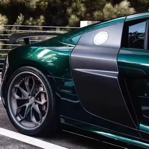 For Audi R8 V8 V10 Carbon Rear Fiber Door panel decoration Car Side By Fender Cover Dection Bid By C