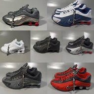 Sepatu Pria Nike Shox R4 Grey Black Blue Red White Metallic Silver Com