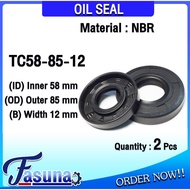 Oil Seal TC58-85-12 Rubber TC (NBR) Inner Hole 58 Outer Diameter 85 Thickness 12 Mm TC58x85x12 Mm.