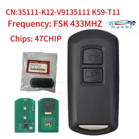 35111-K12-V91 35111-K59/k2s for Honda Click 150I Vario 150 K12 K59 2Buttons 433MHz ID47Chip Smart Mo