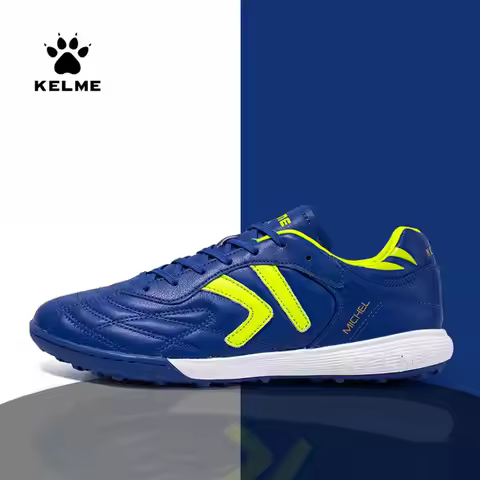 KELME Soccer Shoes TF Football Boots Calf-Skin Cleats Professional Futsal Original Football Training