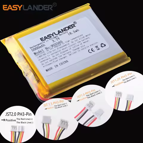 Silicone Wires 3Lines 955565 3.7V 5000mAh Rechargeable Lithium Li-ion Polymer Battery