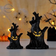 [OUK-t] Halloween Decoration Ghost Tree Led Night Glow Ghost Lantern Ghost Face Tree Stump Lantern F