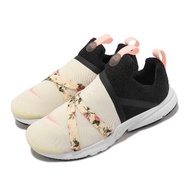 Nike 休閒鞋 Presto Extreme VF GS 女鞋 大童鞋 米 黑 花卉 套入式 無鞋帶 BQ5294-001