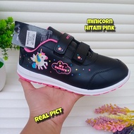 SEPATU ANAK PEREMPUAN ANDO MINICORN HITAM FUCHIA PUTIH FUCHIA SIZE 25-36/ SEPATU KARAKTER UNICORN KU