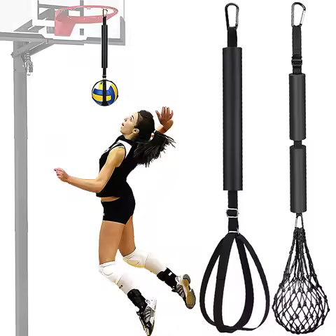 Volleyball Spiking Training Aid Adjustable Belt Solo Serve Training Equipment Bouncing Train Rope Be