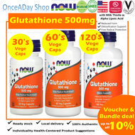 PROMO Now Foods, Glutathione, 500mg, 120/60/30 Veg Capsules with milk thistle silymarin, alpha Lipoic acid Once A Day Shop