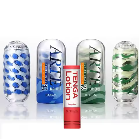 TENGA Vacuum Cup ARTE Sucking Masturbator Cup with Lube Male Transparent Products Real Vagina Soft P