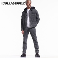 KARL LAGERFELD - CARA LOVES KARL LONGLINE DENIM JACKET 226M1465 เสื้อแจ็คเก็ตยีนส์