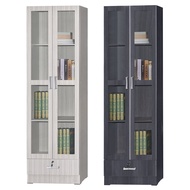 MYLO 2M Height Cool Grey Display Cabinet Glass Cabinet With Drawer Almari Buku Almari Kaca Rak Buku Kabinet Display
