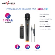 ADVANCE MIC-101 MICROPHONE WIRELESS MIC 101 KARAOKE SINGLE TANPA KABEL GARANSI RESMI