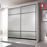 Almari Baju Murah Almari Pakaian 8 Kaki 8 ft Sliding Door Wardrobe Cabinet Baju Kabinet Pakaian Alma