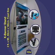 X Banner Stand XBanner 2x5 2ft x 5ft Economy Tarpaulin Tarp Standee Steel Base Fiberglass Light Budg
