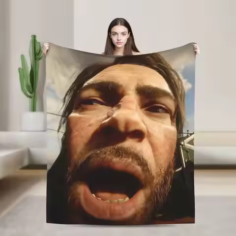 Arthur Morgan Meme Blankets RDR2 Game Plush Vintage Warm Throw Blanket for Bed Sofa Textile Decor