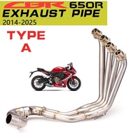 Motorcycle Exhaust Slip-On Tube Front Link PipeEscape Moto Full System For Honda CBR650R CBR650F CBR