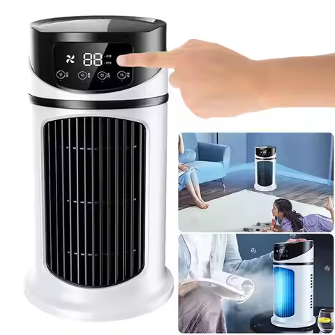 Evaporative Air Cooler 6-Hour Timer Air Cooling Fan 6-Speed Personal Air Cooler with Humidifier for 