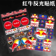 Motorcycle Red Bull Sticker Modified Electric Vehicle Car Reflective Decal Helmet Sponsor Sticker Ski Board Latte Reflective Decal