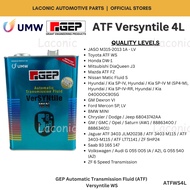 GEP ATF Versyntile WS - Fully Synthetic (4L) ATFWS4L - TOYOTA / HONDA / NISSAN / MAZDA / HYUNDAI
