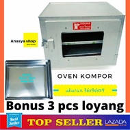OVEN MINI TANGKRING 3 SUSUN/ OVEN KOMPOR/ OVEN MURAH + bonus 3 pcs loyang oven