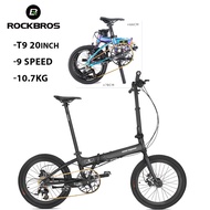 (Exclusive Gift)ROCKBROS Folding Bike Aluminum Alloy Frame 14/16/20Inch Single/9 Speed Mini Light Colorful Gradient Bicycle