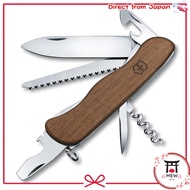 Swiss  Knife Forester Wood (Victorinox), 10‑Function Pocket Knife, Walnut Wood Handle (111 mm, 126 g