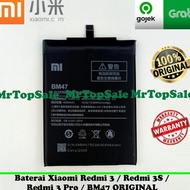 Baterai Handphone Xiaomi Redmi 3 / Redmi 3S / Redmi 3 Pro / BM 47 /