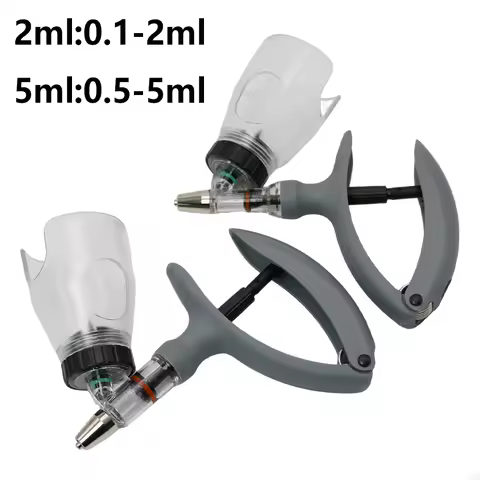 1 Pc 2/5ml Poultry Automatic Syringe With Vaccine Bottle Livestock Continuous Injector Pet Adjustabl