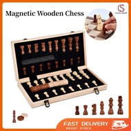 Magnetic Wooden Chess Board Folding Board Chess Game International Chess Set For Family Activities