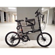 Multi-Speed and Foldable Bicycle (PN035B) [OYAMA Brand] [20 inch] [Black] [Shimano Shifter & Deraill