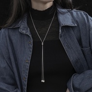 Kroean 925 Sliver Plated Pearl Charm Pendant Necklace Long Tassel Jewelry