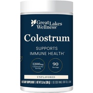 Great Lakes Wellness Colostrum plement Powder, 90 Servings (3.8oz), 1200mg per Serving, Pure Bovine 