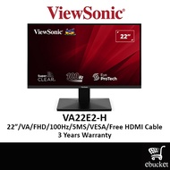 VIEWSONIC VA22E2-H / VA220-H 22” FLAT ( 22"INCH/ FHD 1920x1080P/ VA/ 5MS/ VGA+HDMI ) LCD Computer Mo