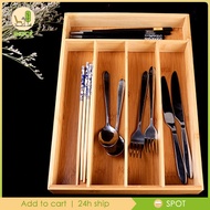 [Ihoce] Bamboo Utensil Organizer, Silverware Organizer Cutlery Tray for Kitchen Drawer