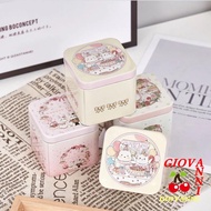 GIOVANNI Cookie Tin, Cartoon Square Tin Box, Cosmetic Case Vintage Portable Bear Rabbit Pattern Biscuit Storgae Box Wedding Gifts