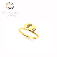Gorudo Jewellery 916 Gold Crown Laser Ring ( Adjustable )