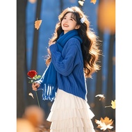 克莱因蓝色麻花针织衫毛衣女2025新款明星同款子夜蓝穿搭春季上衣Klein Blue Twist Sweater Female 20 nisemn9.my20250917