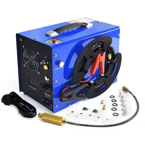 Compressor Pcp 12v 300bar Automatic Stop, No Oil/water, 4500Psi/30Mpa, 8MM, Suitable for Paintball/P
